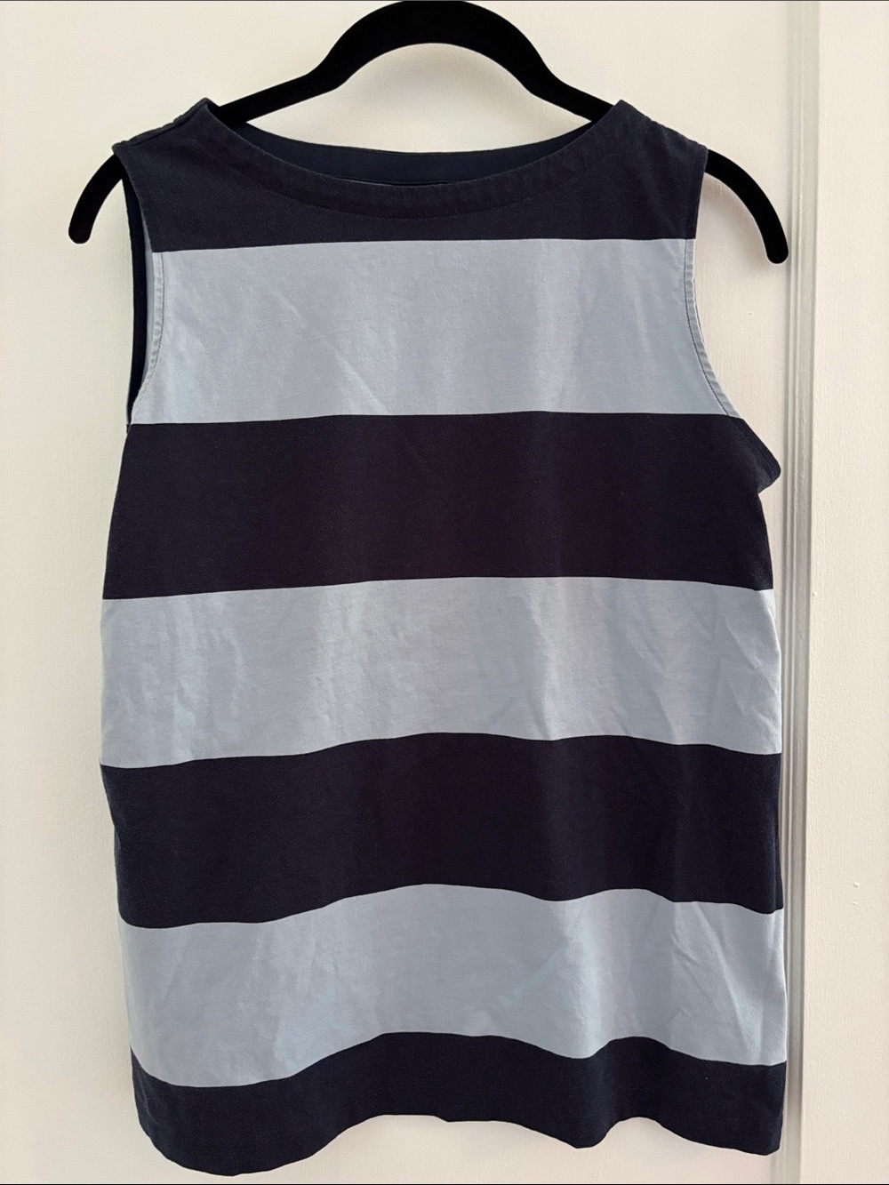 Uniqlo x Marimekko Striped Sleeveless Top in Navy and Light Blue